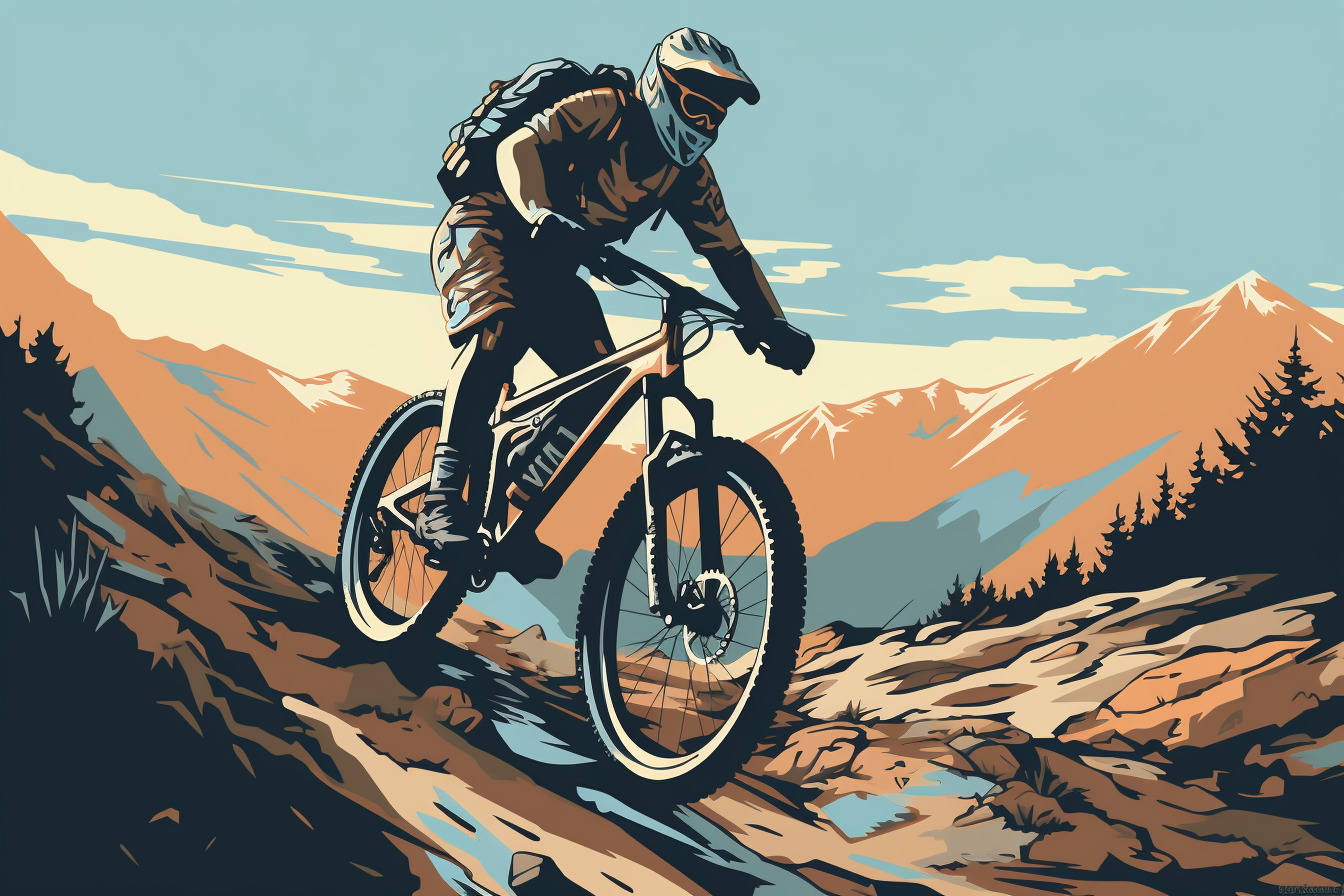 a mountain biker