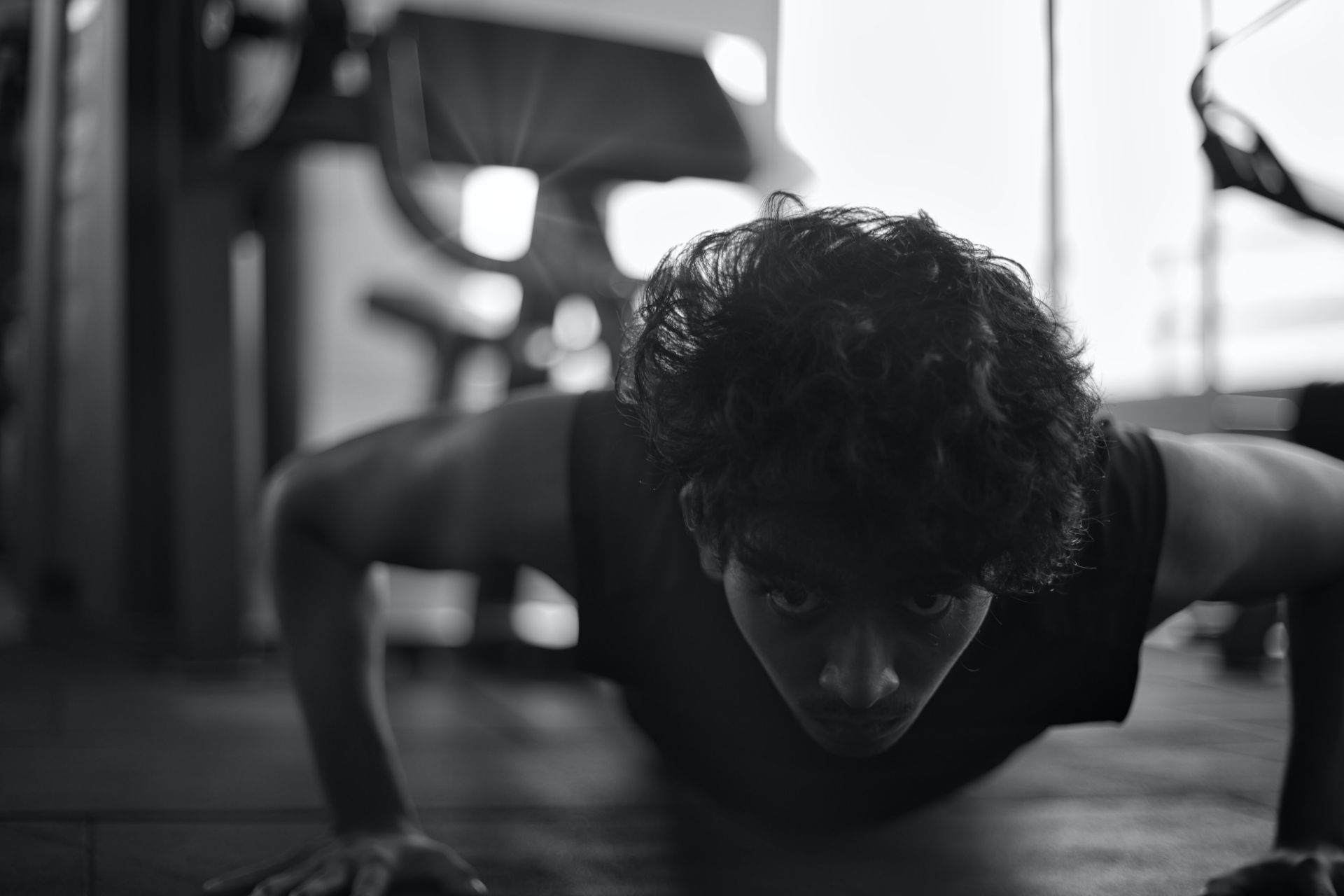 Man doing push-ups.