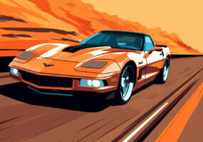 A fast-driving Corvette