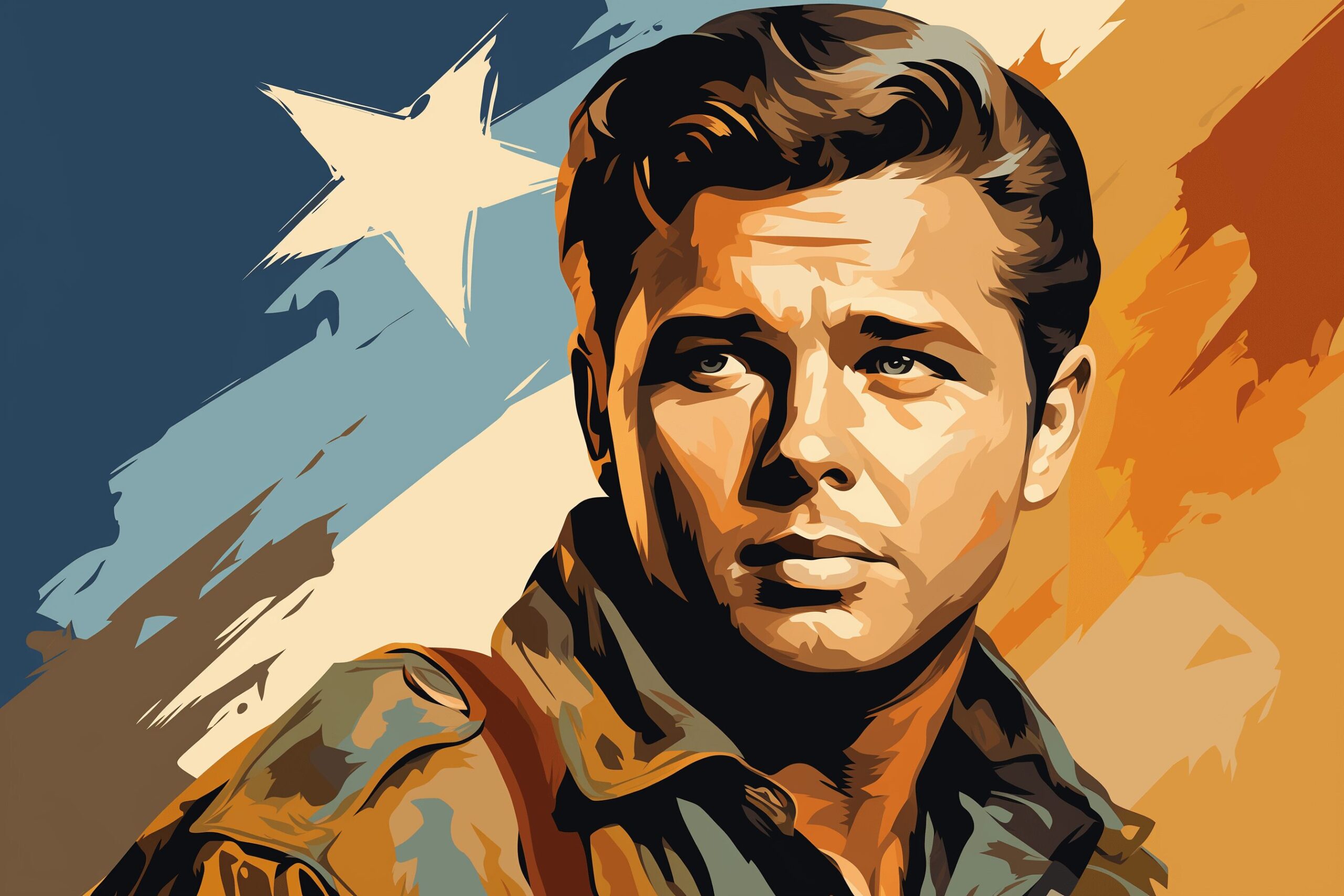 artistic rendering of Audie Murphy