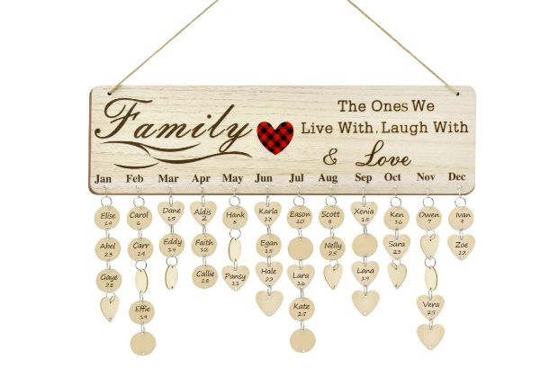 Family birthday calendar