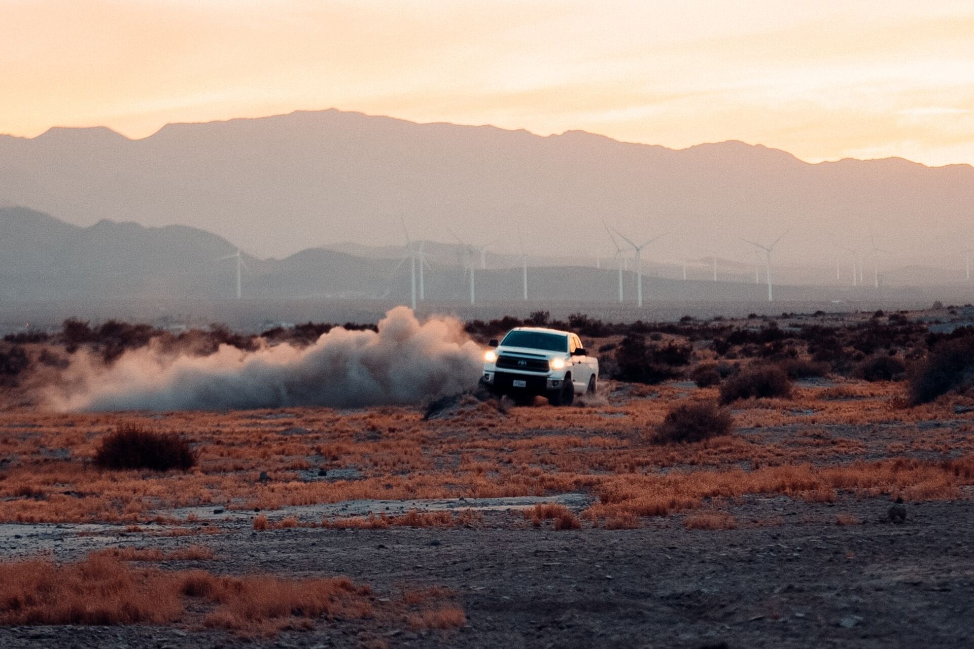 Distant view of a Toyota Tundra