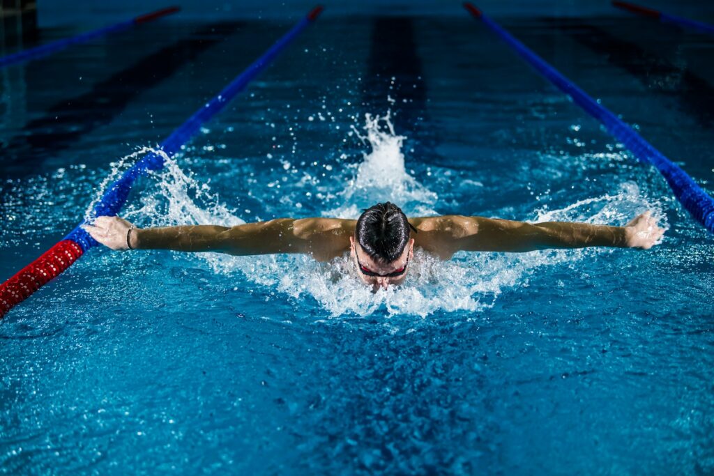 Swimmer doing a butterfly stroke