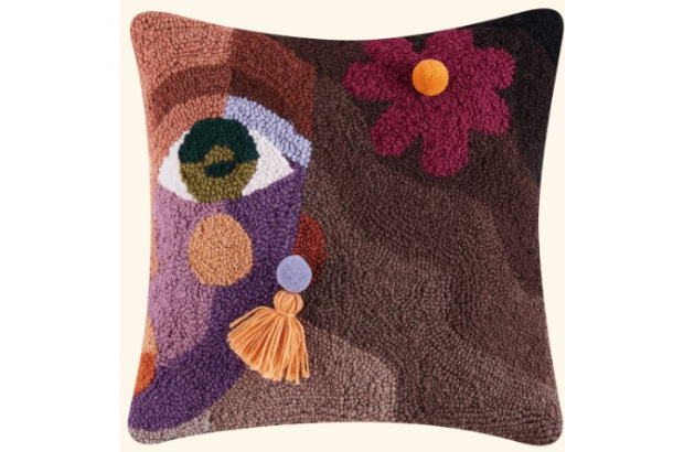 10. Jungalow Ella Flower Hook Pillow