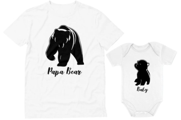 10. TStars Papa & Baby Bear Matching Men's T-Shirt