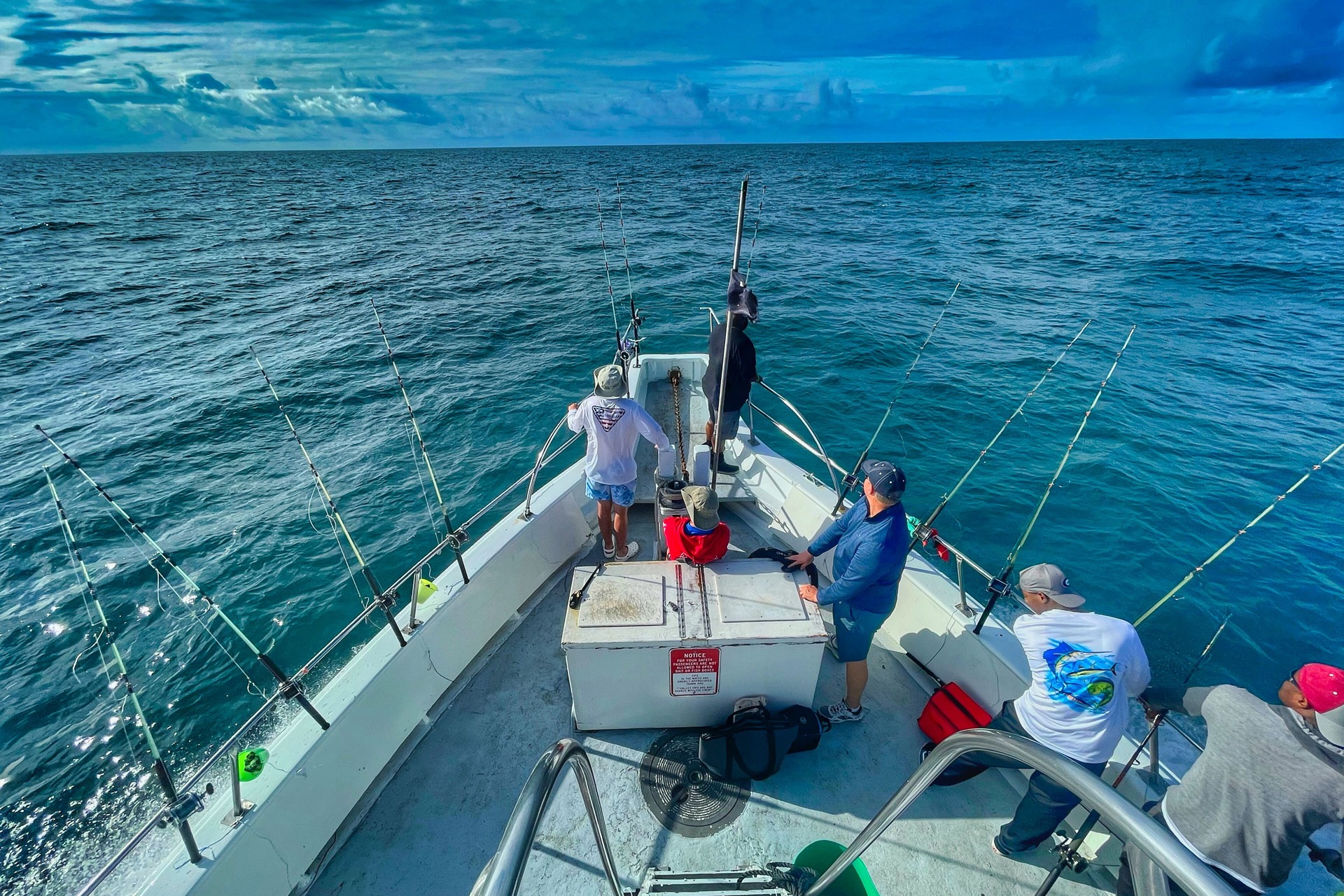 A boat going saltwater fishing