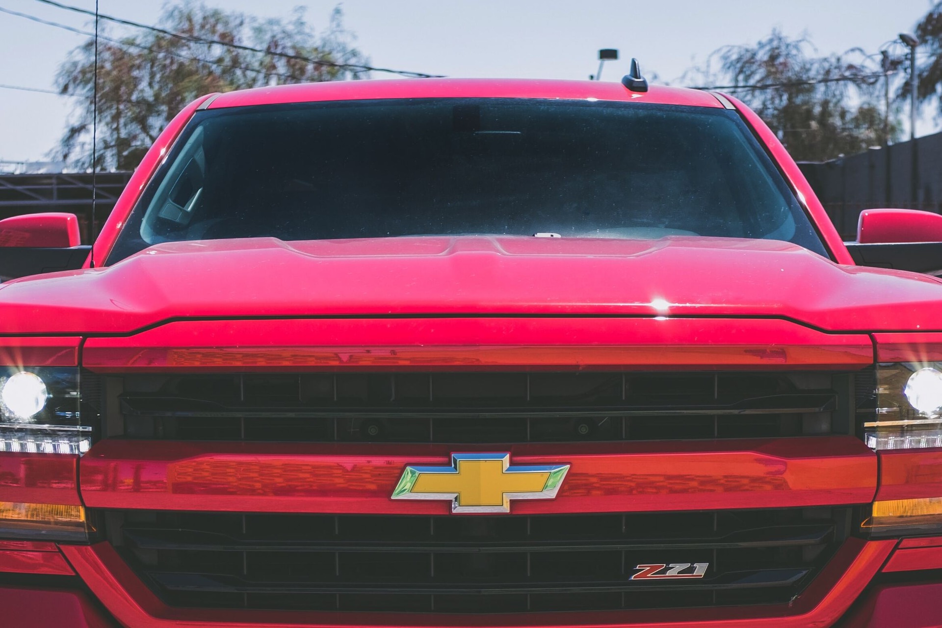 Chevy truck grill closeup