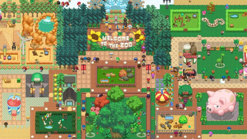 An overview of a zoo in Let's Build a Zoo