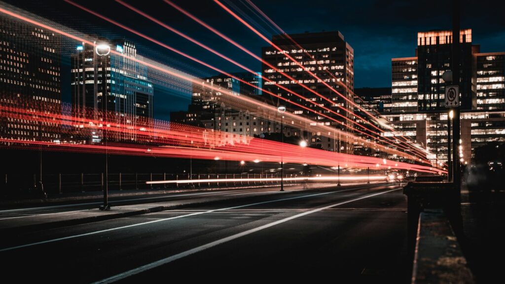 Long exposure photography of roads and cars