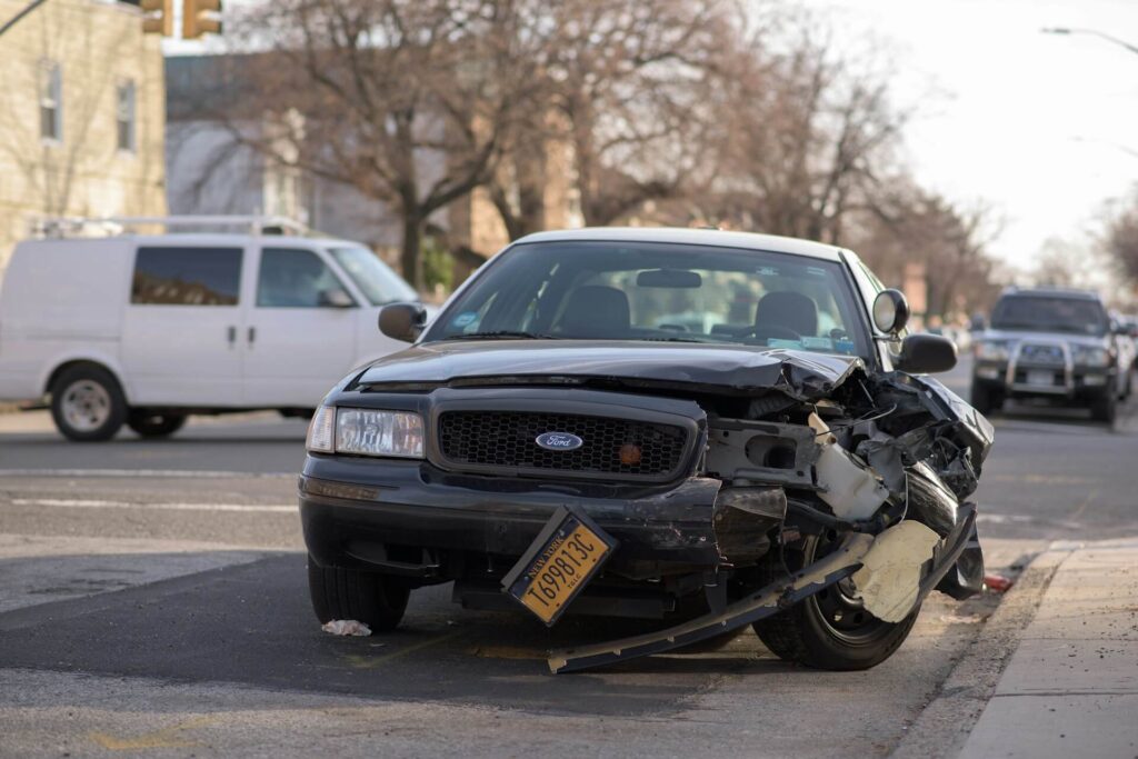 Ford sedan involved in car accident