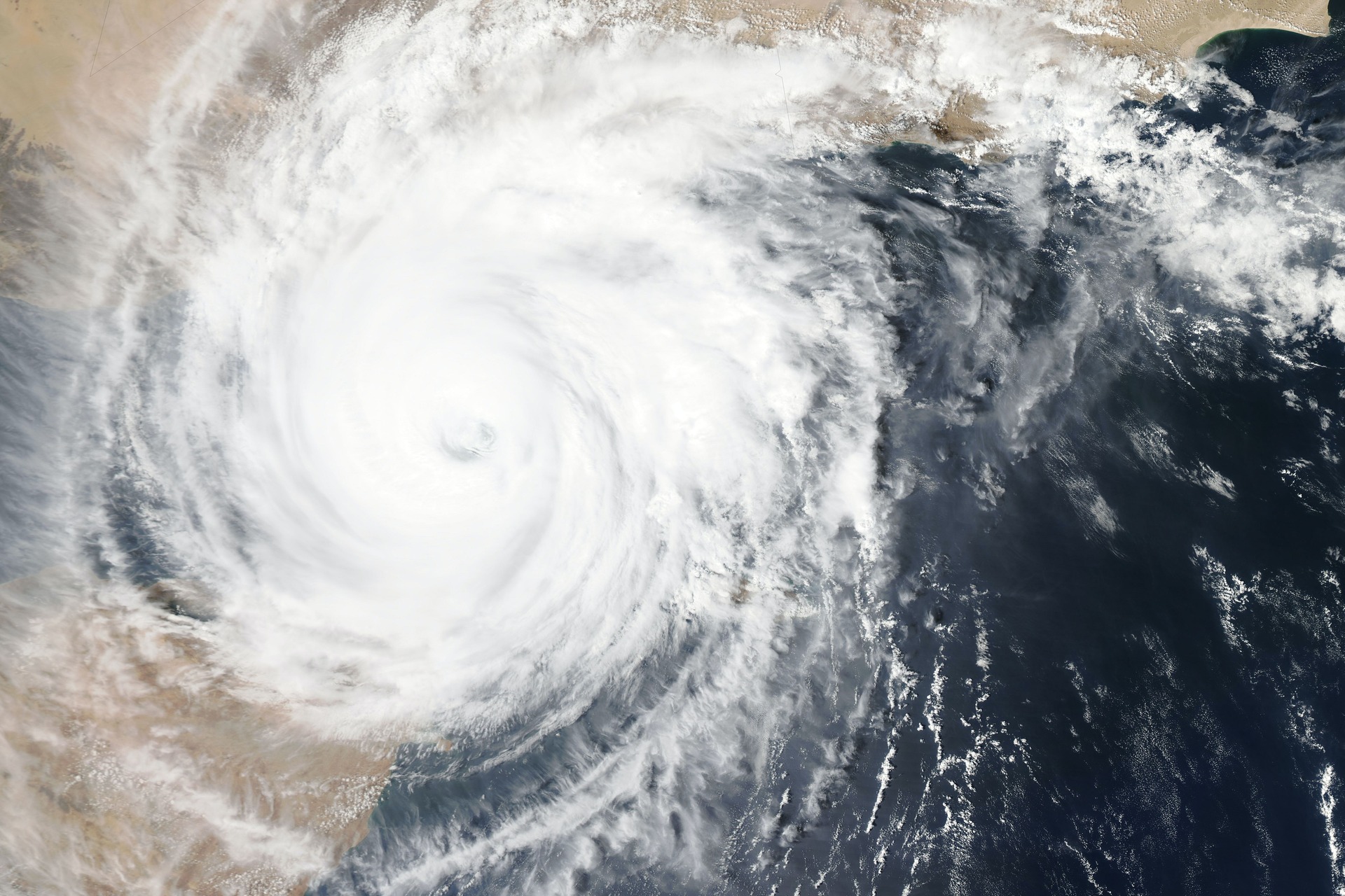 bird's eye view of a hurricane