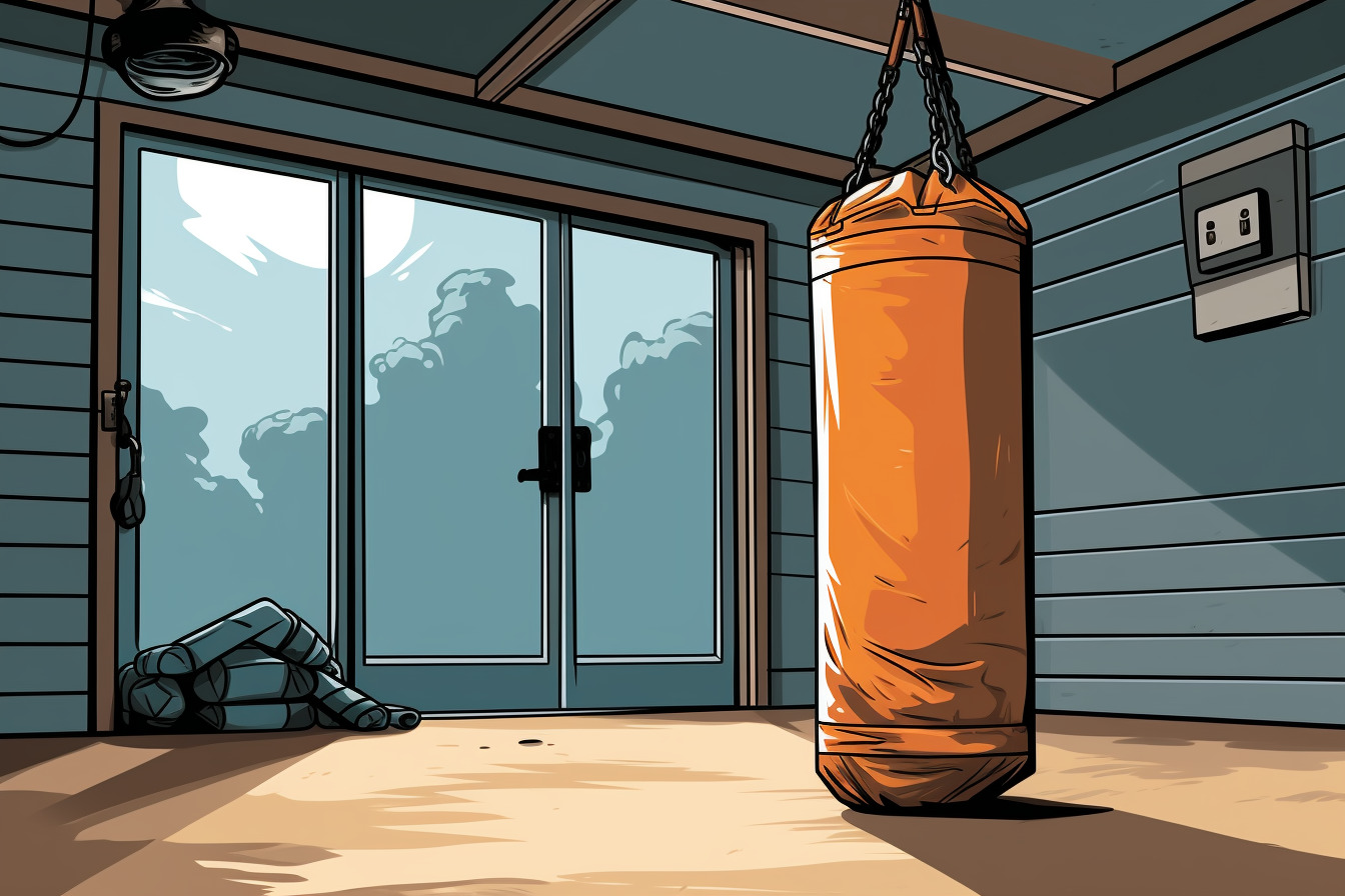 Heavy bag in garage on sale