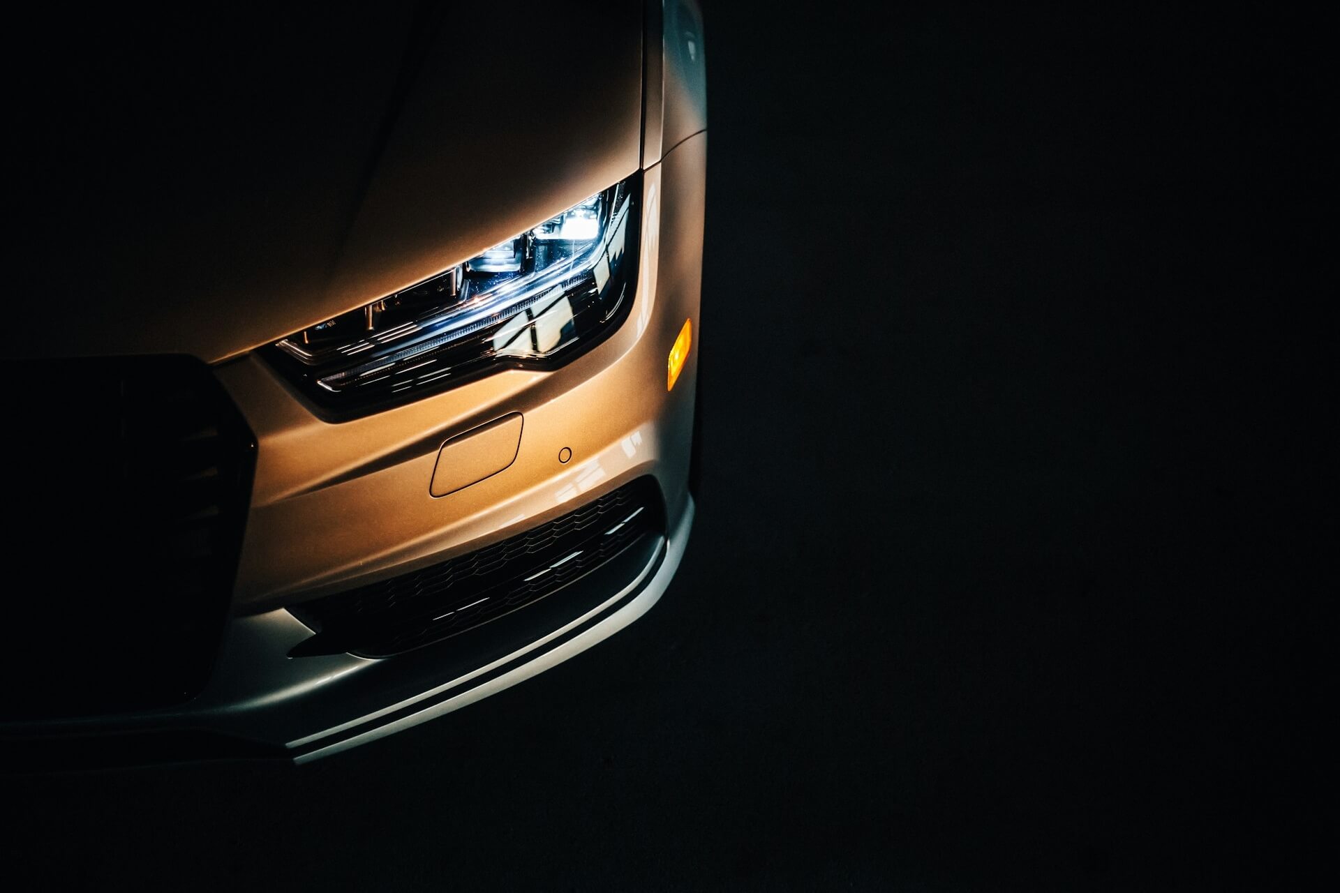 Orange car with headlight