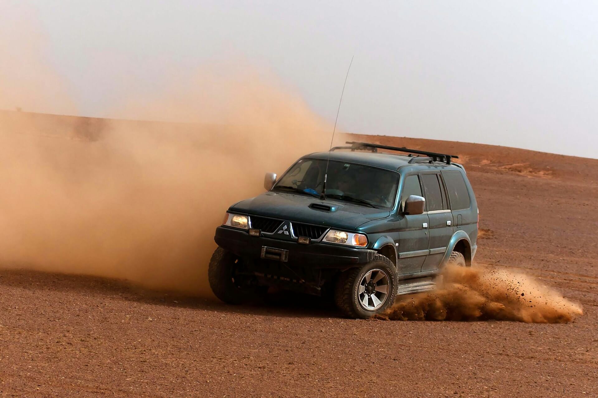 Mitsubishi Montero Sport going off-road in Morocco