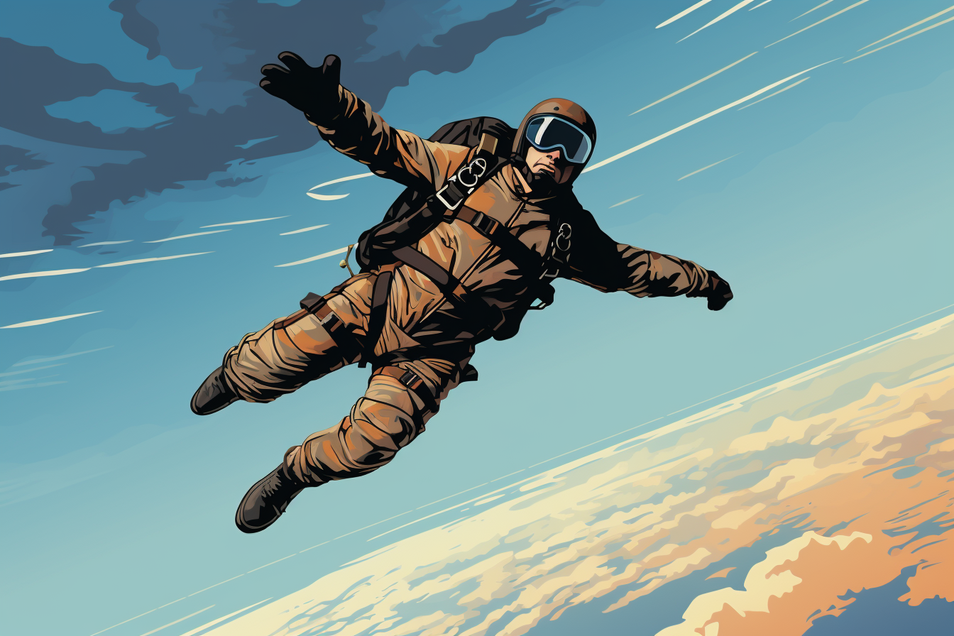 a man skydiving