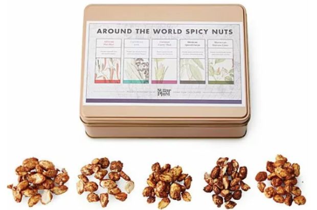 Box of spicy nuts.