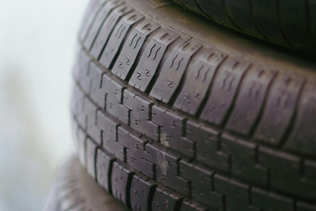 a stack of tires