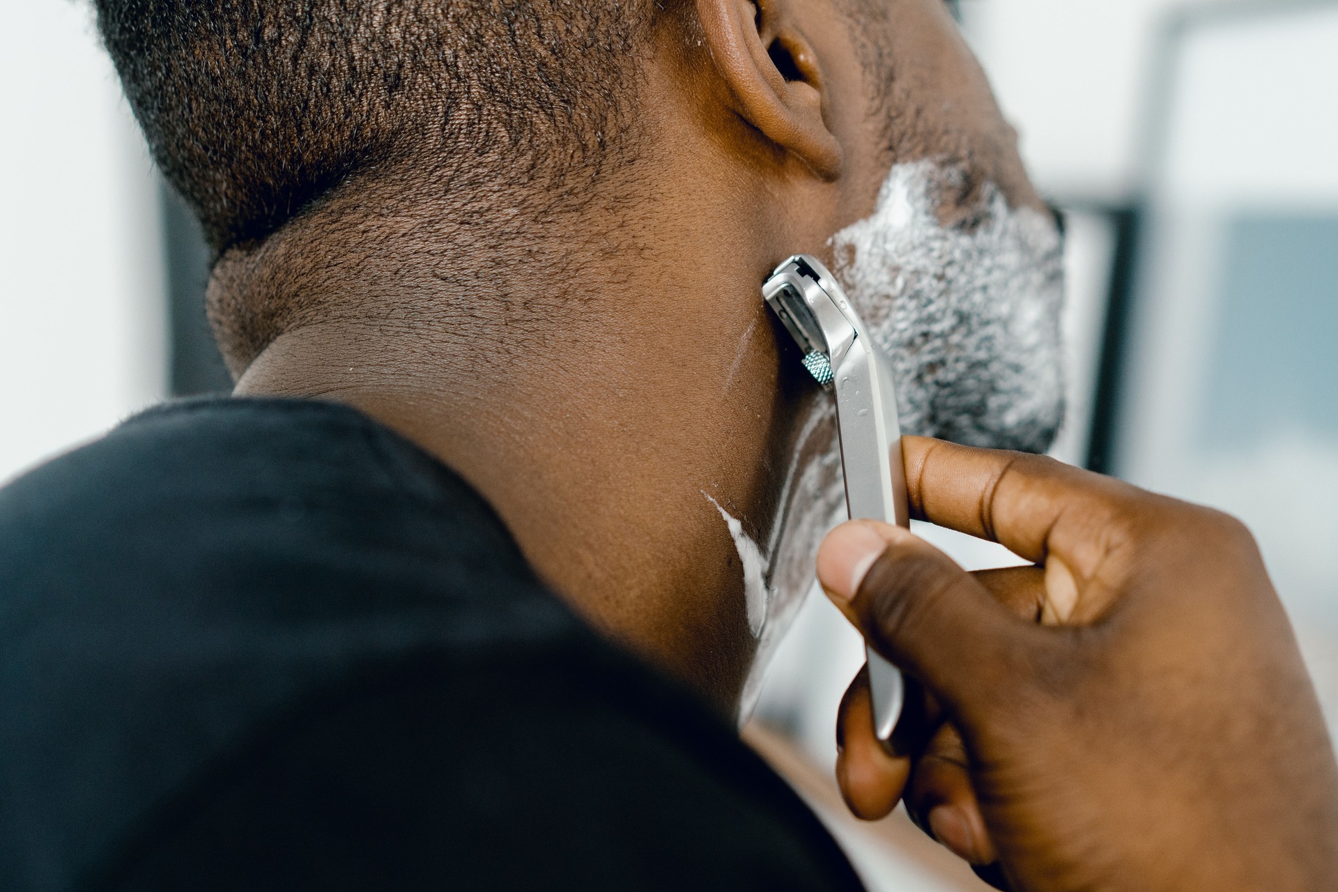 A man shaving