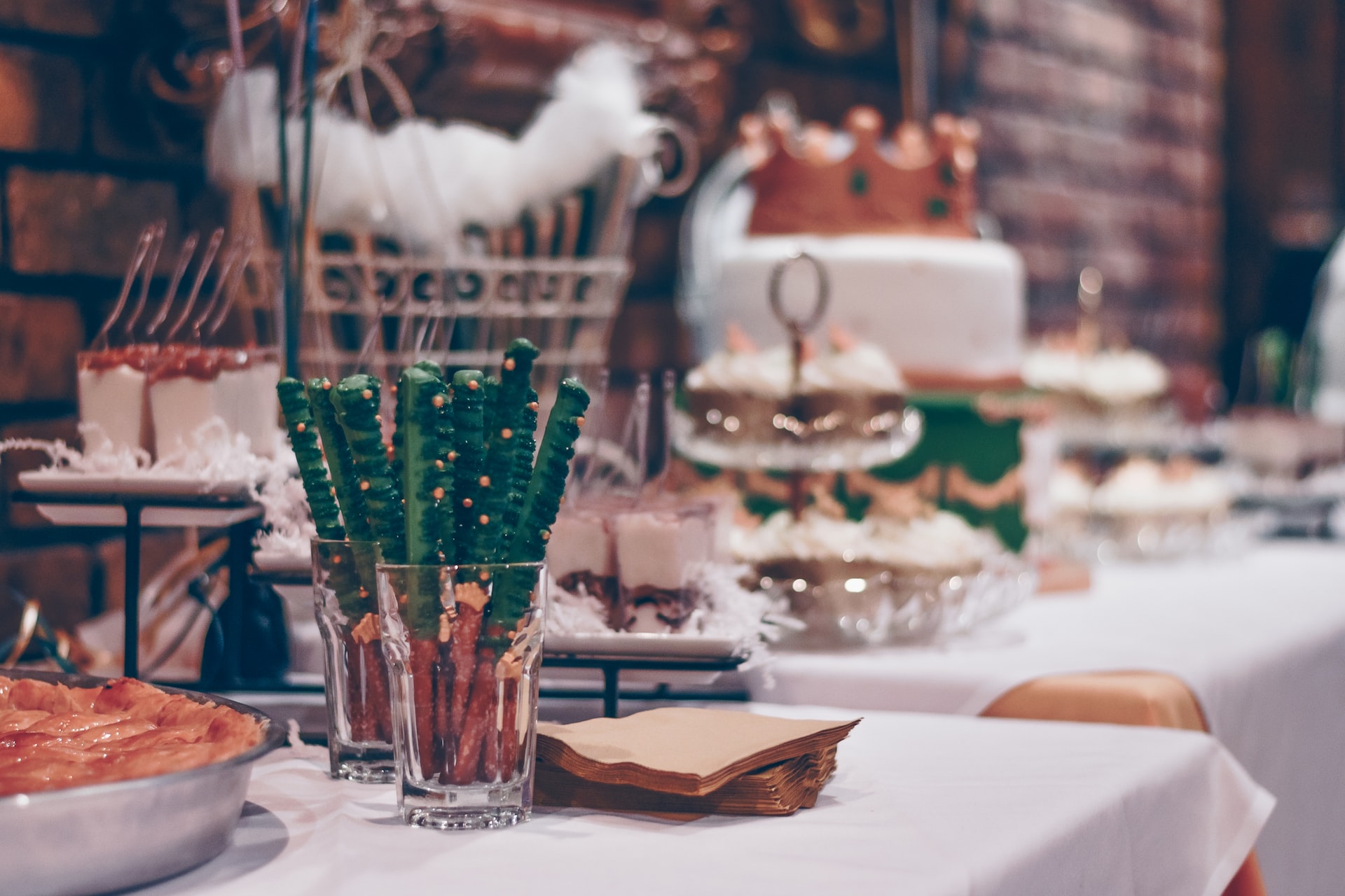 Holiday food on table.