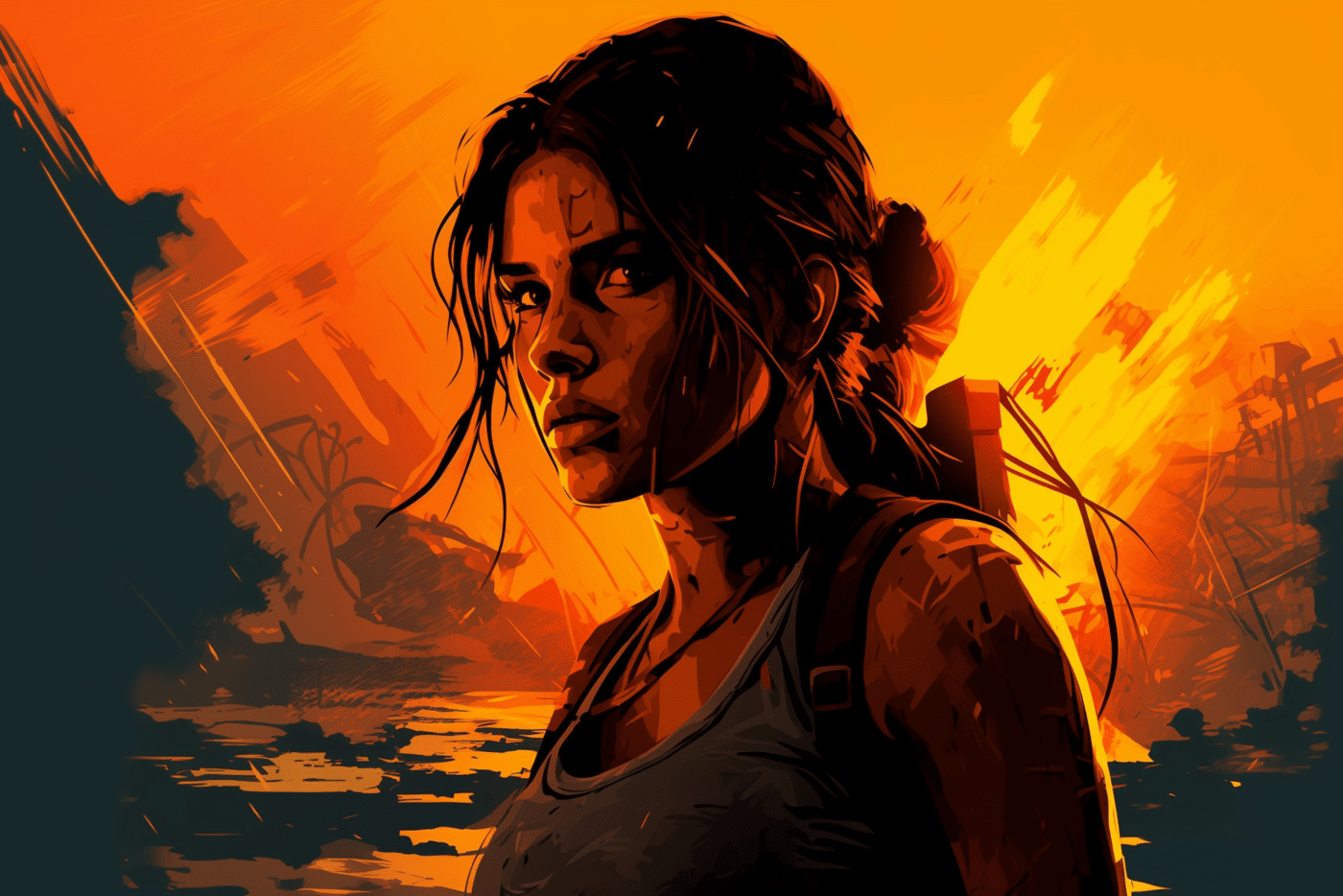 artistic depiction of Tomb Raider