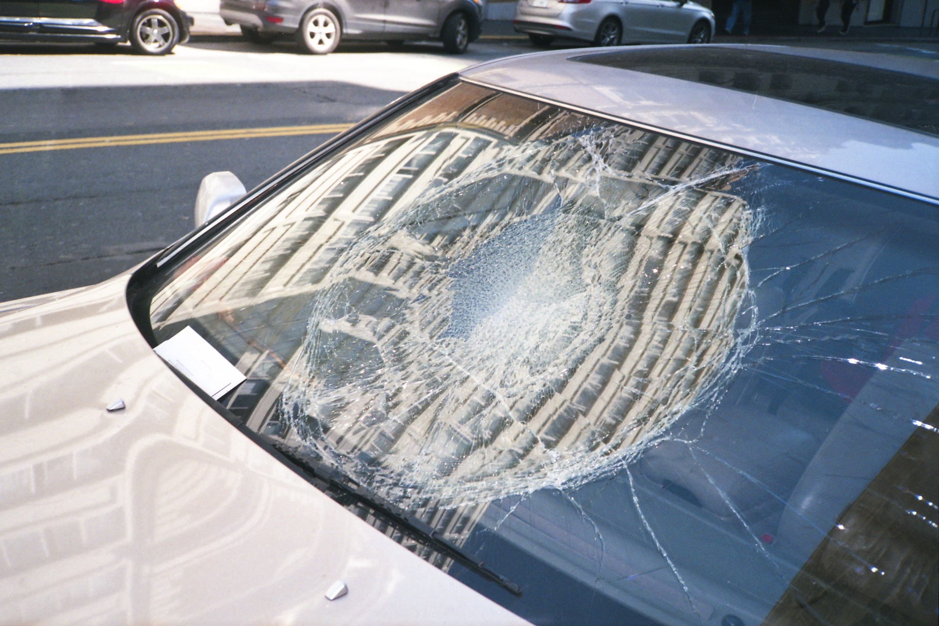 Shattered windshield