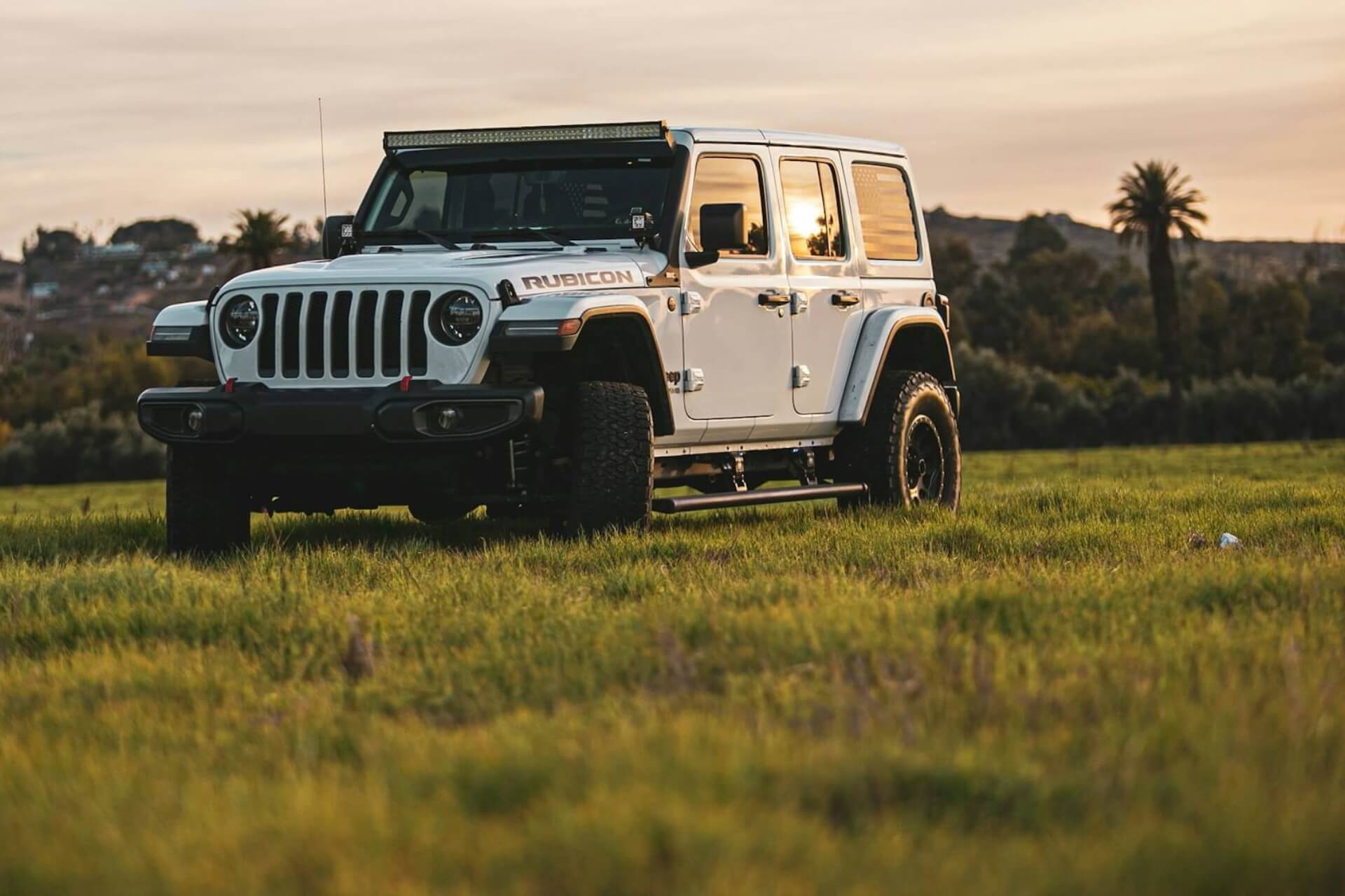 Jeep Wrangler in a field