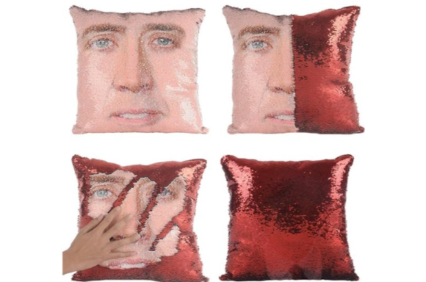 10. Rackynass Nicolas Cage Pillow Cover